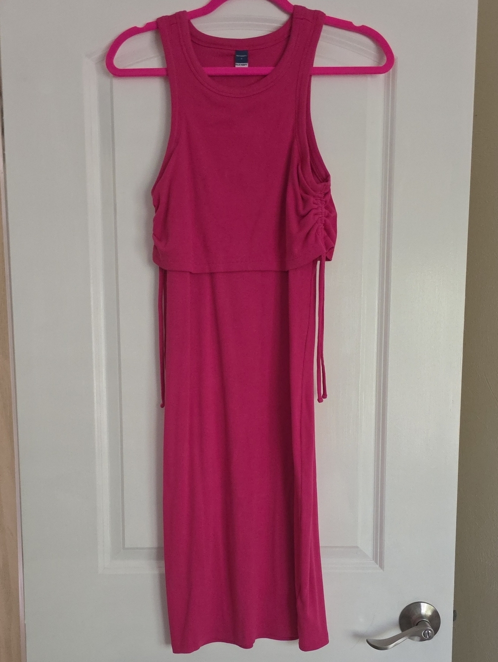 Women's Sleeveless Double-Layer Side-Tie Nursing Dress - Hot Pink - Old Navy